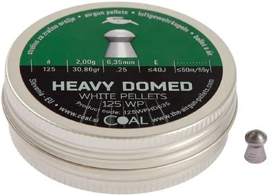 Пульки пневматические Coal Heavy Domed кал. 6.35 мм 2 г 125 шт/уп