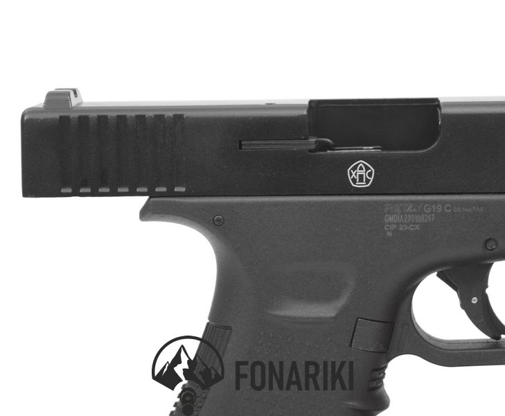 Пистолет стартовый Retay G 19C 14-зарядный калибр 9 мм. Цвет - black