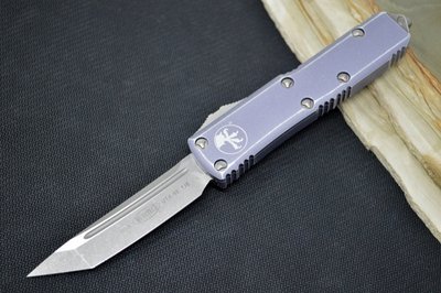 Нож Microtech UTX-85 Tanto Point Stonewash. Цвет: distressed gray