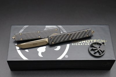 Нож Microtech UTX-70 Tanto Point Apocalyptic Bronze CF Signature Series