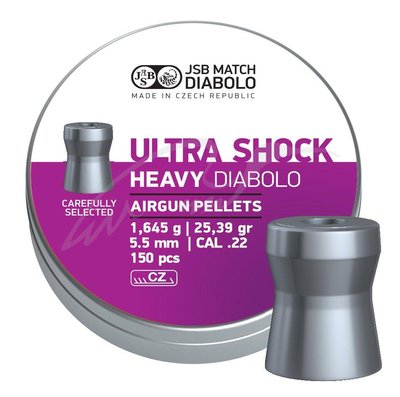 Кулі пневматичні JSB Heavy Ultra Shock. Кал. 5.5мм. Вага - 1.64 г. 150 шт/уп