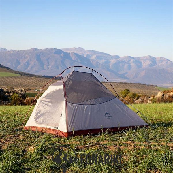 Палатка сверхлегкая двухместная с футпринтом Naturehike Сloud Up 2 Updated NH17T001-T, 20D, серая