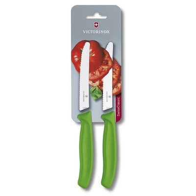 Нож кухонный Victorinox SwissClassic Tomato & Sausage лезвие 11см 2шт (блистер)