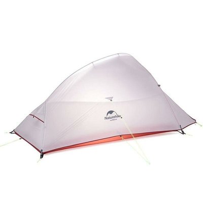 Палатка сверхлегкая одноместная с футпринтом Naturehike Сloud Up 1 Updated NH18T010-T, 20D, серо-красный