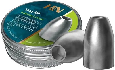 Кулі пневматичні H&N Slug HP кал. 6,35 мм. Вага – 1.94 грама. 120 шт/уп