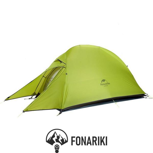 Палатка сверхлегкая одноместная с футпринтом Naturehike Сloud Up 1 Updated NH18T010-T, 210T, зеленый
