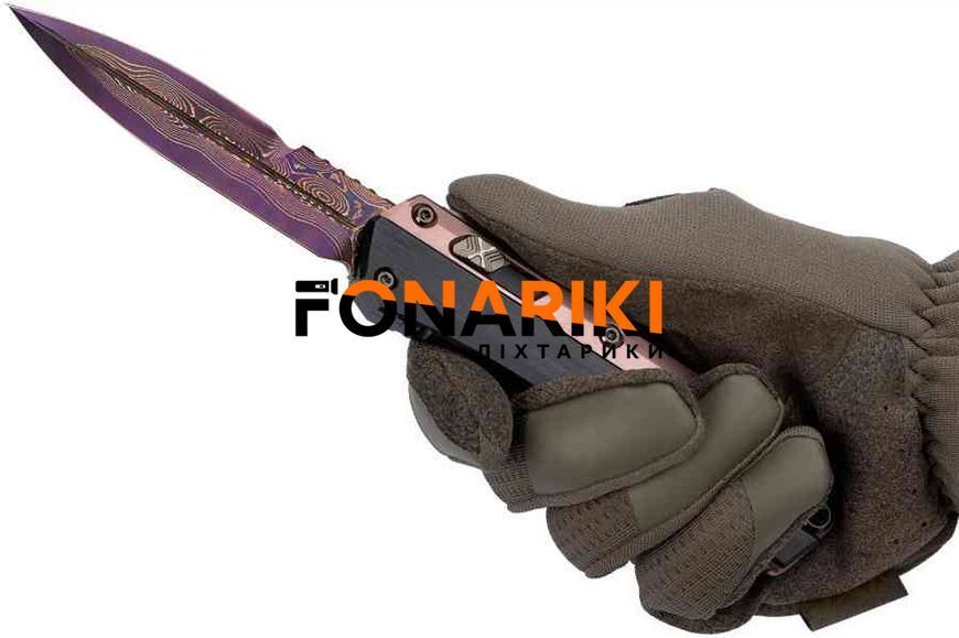Ніж Microtech Glykon Marfione Damascus Rose Gold PVD Purple