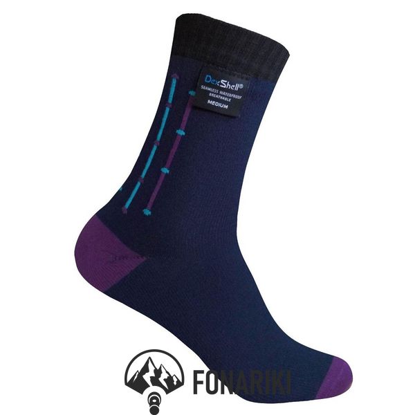 Носки водонепроницаемые Dexshell Waterproof Ultra Flex Socks L черно-фиолетовые