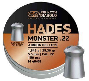 Кулі пневматичні JSB Diabolo Hades Monster 1,645 г 5,5 мм 150 шт/уп