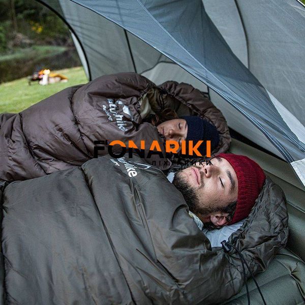 Спальник з капюшоном зима-осінь Naturehike U250S NH20MSD07, (0&deg;C), правий, коричневий