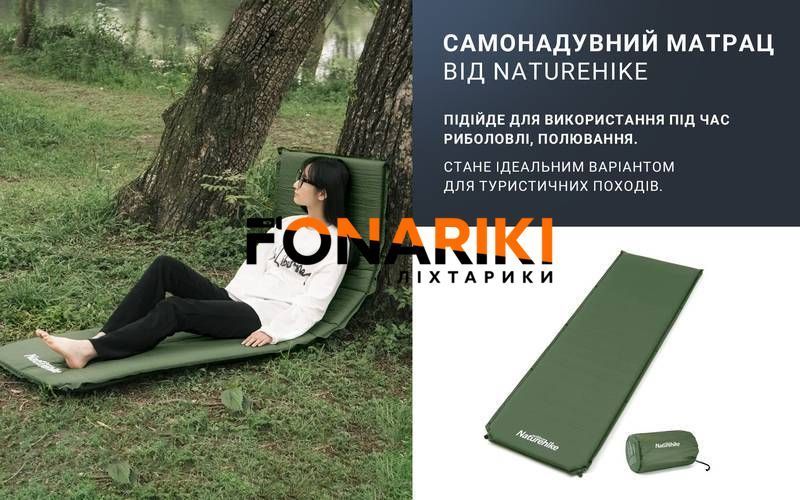 Матрас самонадувающийся 5 см Naturehike NH20DZ003, темно-серый