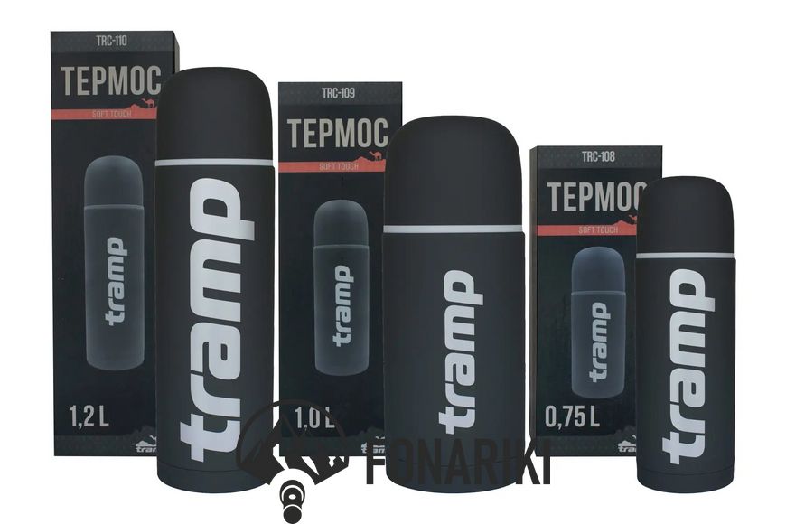 Термос Tramp Soft Touch 1.2 л сірий TRC-110-grey