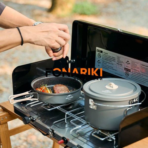 Набор посуды (2 кастрюли, котелок, сковородка) Naturehike CNH22CJ002, алюминий