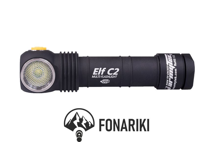 Налобний ліхтар Armytek Elf C2 USB + 18650 3200 mAh / XP-L (Warm)