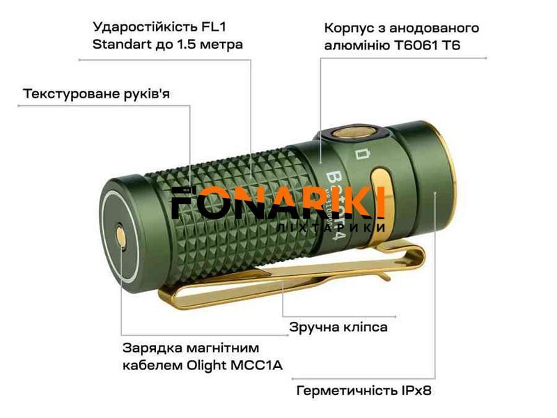 Ліхтар Olight Baton 4 OD Green
