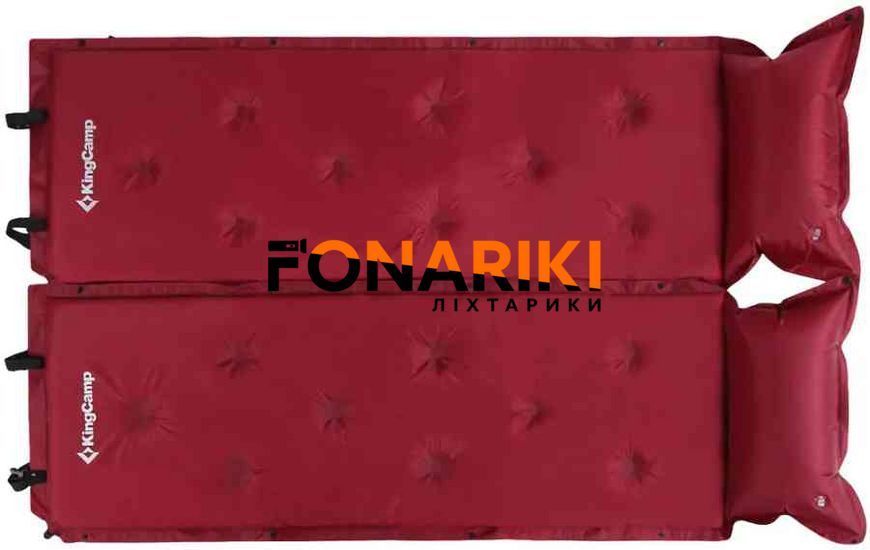 Коврик самонадувающийся KingCamp Point Inflatable Mat. Wine red