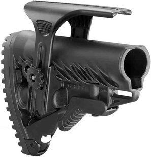 Приклад FAB Defense GLR-16 CP з регульованою щокою для AR15/M16. Колір чорний