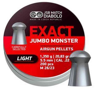 Кулі пневматичні JSB Diabolo Jumbo Monster Light 1,35 г 5,5 мм 200 шт/уп