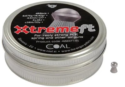 Кулі пневматичні Coal Xtreme FT. Кал. 4,5 мм. Вага - 0.675 г. 400 шт/уп