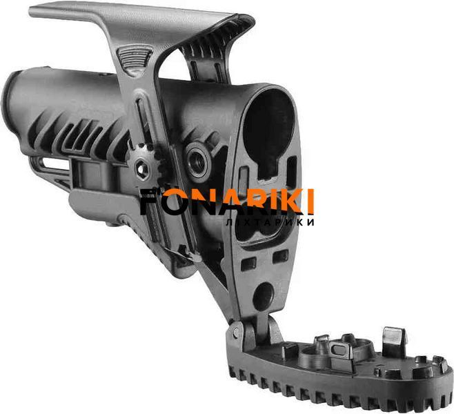 Приклад FAB Defense GLR-16 CP з регульованою щокою для AR15/M16. Колір чорний
