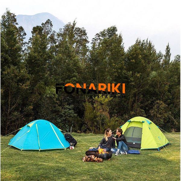 Палатка кемпинговая двухместная Naturehike P-Series NH18Z022-P, 210T/65D, голубой