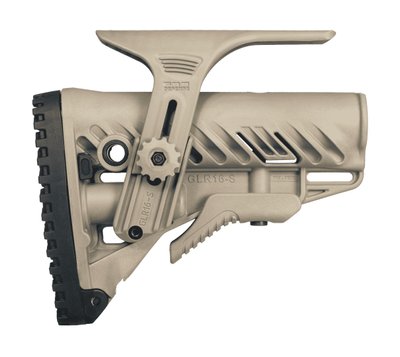 Приклад FAB Defense GLR-16 CP с регулируемой щекой для AR15/M16. Цвет - песочный