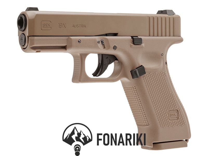 Пістолет пневматичний Umarex Glock19X Tan Blowback кал. 4.5 мм ВВ