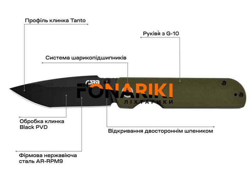 Нож CJRB Nova Green PVD