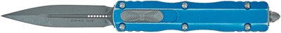 Нож Microtech Dirac Double Edge Stonewash Distressed blue