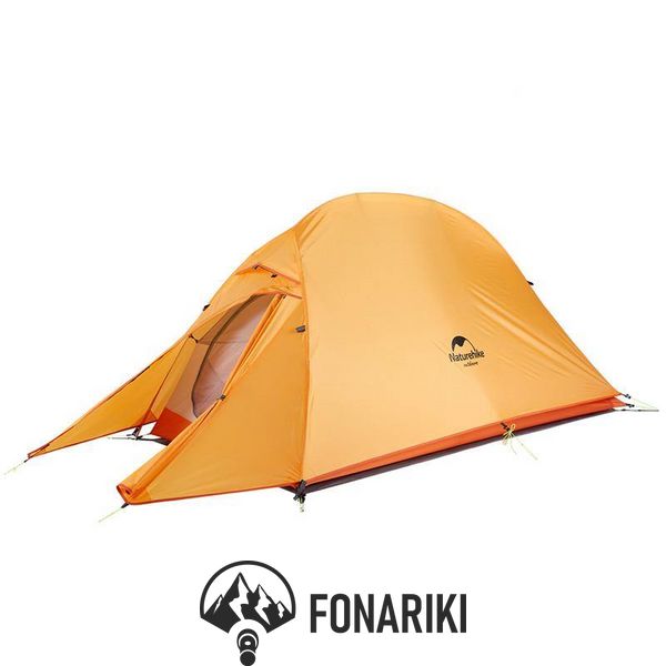 Палатка сверхлегкая одноместная с футпринтом Naturehike Сloud Up 1 Updated NH18T010-T, 210T оранжевый