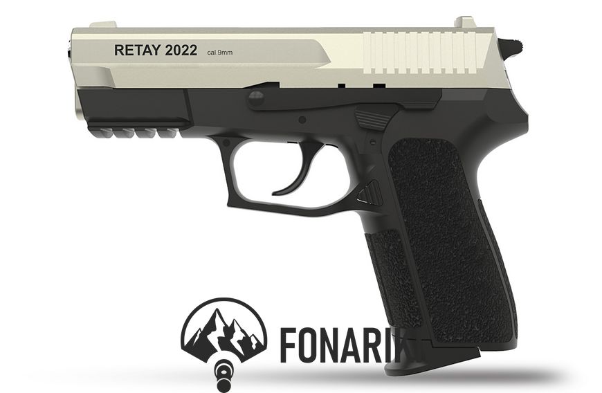 Пістолет стартовий Retay 2022 калибр 9 мм. Колір – satin