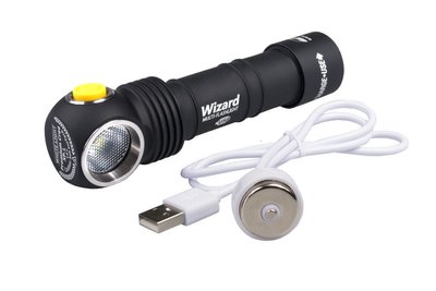 Налобний ліхтар Armytek Wizard Magnet USB + 18650 3200 mAh / XP-L (Warm)