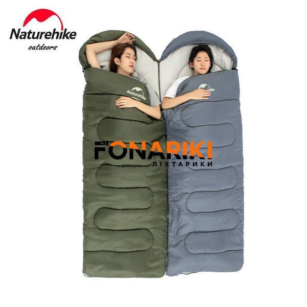 Спальный мешок Naturehike Y150L NH21MSD08, левый, темно-зеленый (лето весна осень)