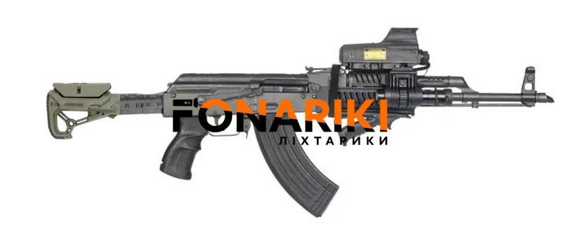 Приклад FAB Defense GL-CORE S CP с регулируемой щекой з адаптером для АК/Сайги. Цвет - оливка
