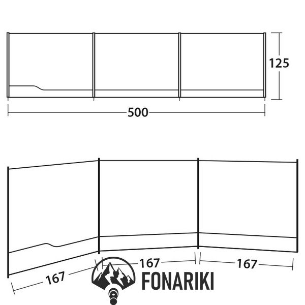 Тент пляжний Outwell Windscreen Grey (111161)