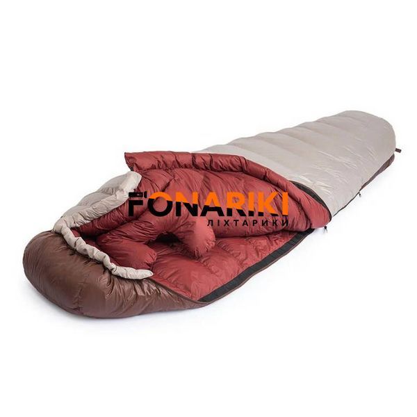 Спальник кокон с натуральным зимним пухом Naturehike Snowbird NH20YD001 p-р L коричневый 720 г