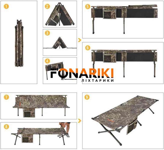 Раскладушка KingCamp Hard Camping Cot. L. Camouflage