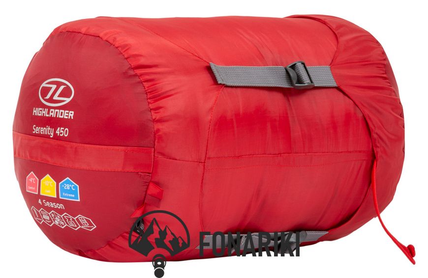 Спальный мешок Highlander Serenity 450/-10°C Red Left (SB187-RD)