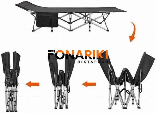 Раскладушка KingCamp Oversize Lightweight Folding Camping Cot. Black