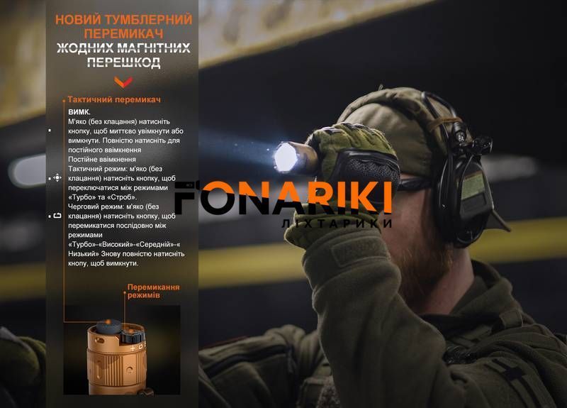 Фонарь тактический Fenix TK20R UE, темно-зеленый