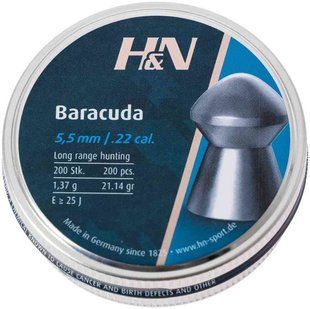 Кулі пневматичні H&N Baracuda. Кал. 5.5мм. Вага - 1.37 г. 200 шт/уп