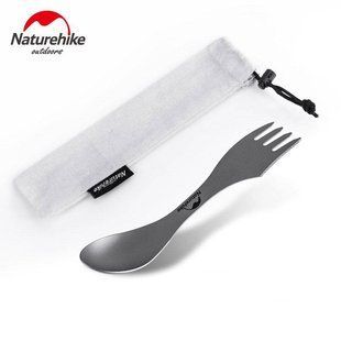 Ложка-вилка Naturehike Titanium NH19T012, алюминий