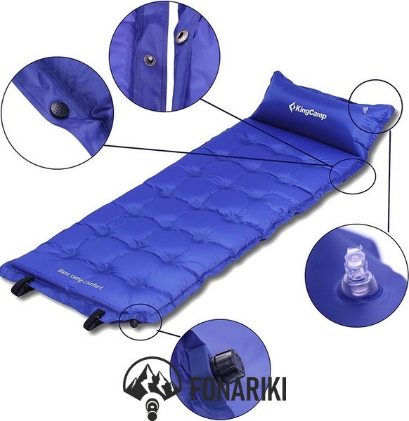 Самонадувающийся коврик KingCamp Base Camp XL(KM3559) синий