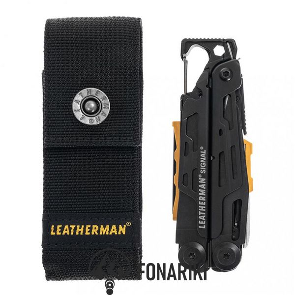 Мультиинструмент LEATHERMAN SIGNAL BLACK, синтетический чехол, картонная коробка