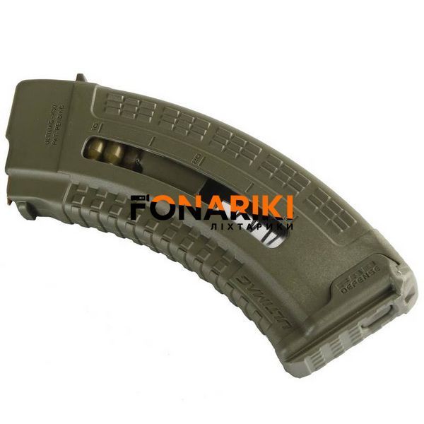 Магазин FAB Defense Ultimag (полювання. верс.) 30R Olive кал. 7,62 х39 з вікном. Колір - оливковий