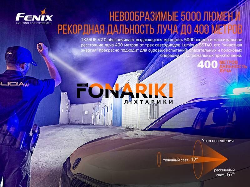 Фонарь Fenix TK35UE V2.0 (5000 лм, 18650)