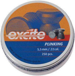 Кулі пневматичні H&N Excite Plinking. Кал. 5.5мм. Вага - 0.83 г. 250 шт/уп