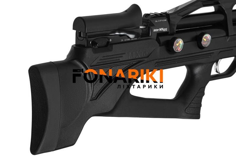 Пневматична PCP гвинтівка Aselkon MX10-S Black 5 кал. 4.5 з редуктором