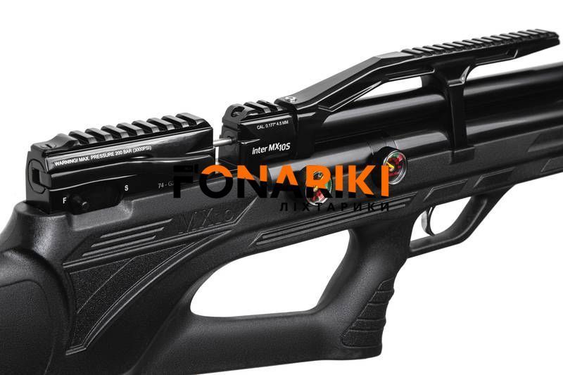 Пневматична PCP гвинтівка Aselkon MX10-S Black 5 кал. 4.5 з редуктором