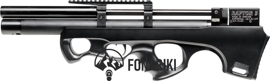 Гвинтівка пневматична Raptor 3 Compact Plus PCP кал. 4.5 мм.Колір - чорний
